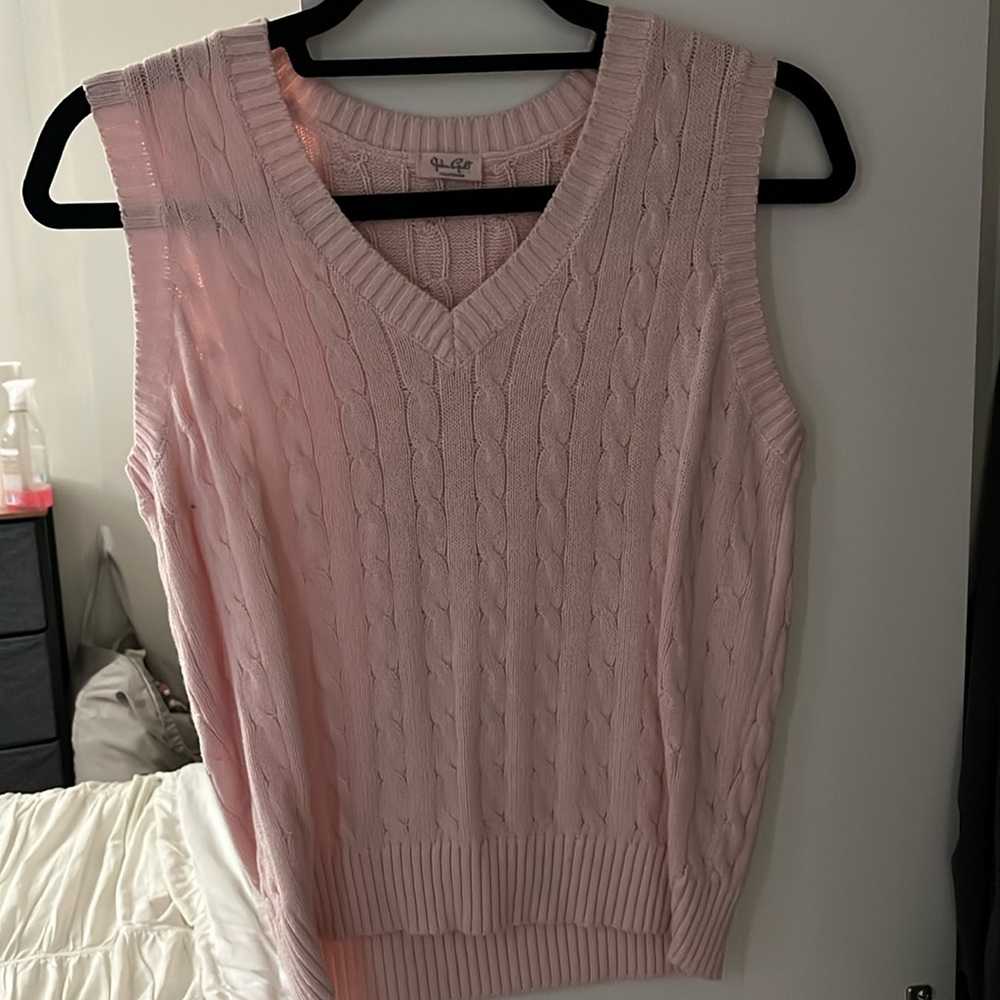 Pink knit vest
